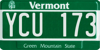 VT license plate YCU173
