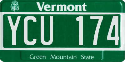 VT license plate YCU174