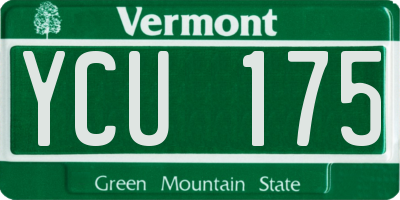 VT license plate YCU175