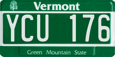 VT license plate YCU176