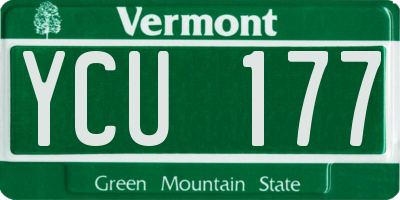 VT license plate YCU177
