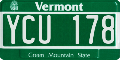 VT license plate YCU178