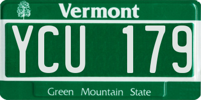 VT license plate YCU179