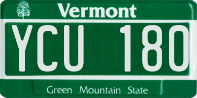 VT license plate YCU180