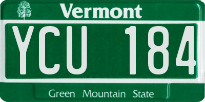 VT license plate YCU184