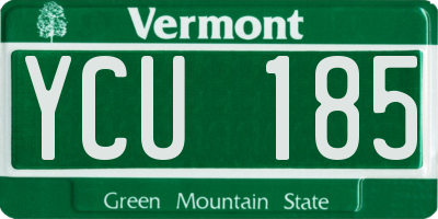 VT license plate YCU185