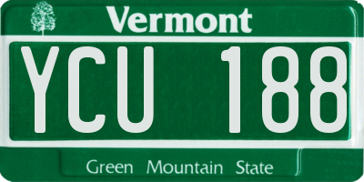 VT license plate YCU188