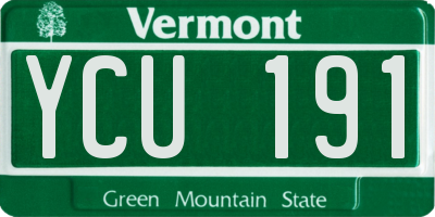 VT license plate YCU191