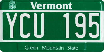 VT license plate YCU195