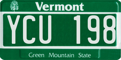 VT license plate YCU198