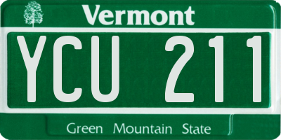 VT license plate YCU211