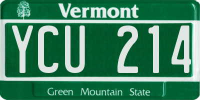 VT license plate YCU214