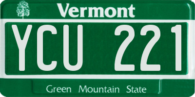 VT license plate YCU221