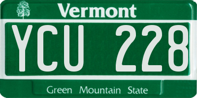 VT license plate YCU228