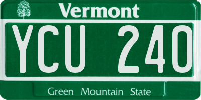 VT license plate YCU240
