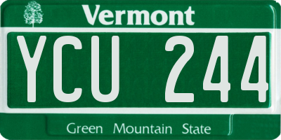 VT license plate YCU244
