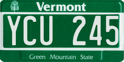 VT license plate YCU245