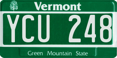 VT license plate YCU248