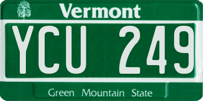 VT license plate YCU249