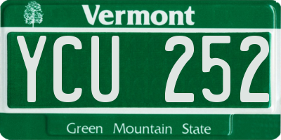 VT license plate YCU252