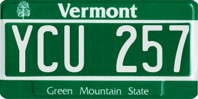 VT license plate YCU257