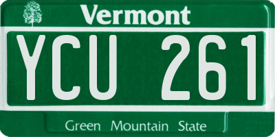 VT license plate YCU261