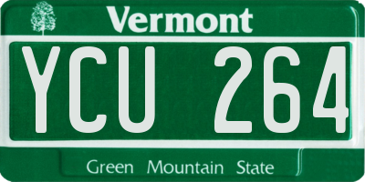 VT license plate YCU264