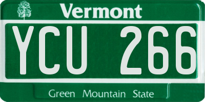 VT license plate YCU266