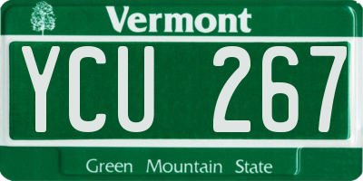 VT license plate YCU267