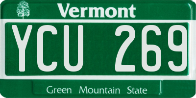 VT license plate YCU269