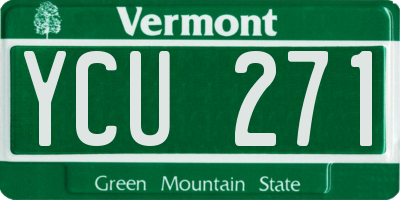 VT license plate YCU271