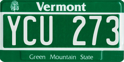 VT license plate YCU273