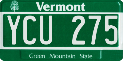 VT license plate YCU275
