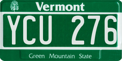 VT license plate YCU276