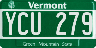 VT license plate YCU279