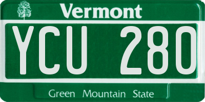 VT license plate YCU280