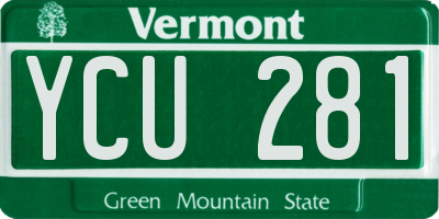 VT license plate YCU281