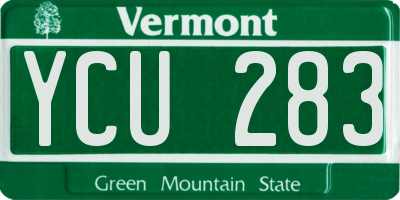 VT license plate YCU283