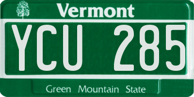 VT license plate YCU285