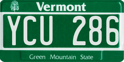 VT license plate YCU286