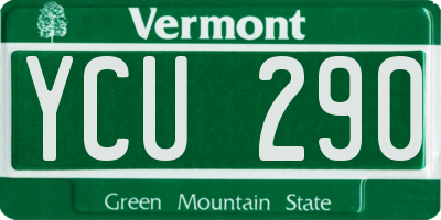 VT license plate YCU290