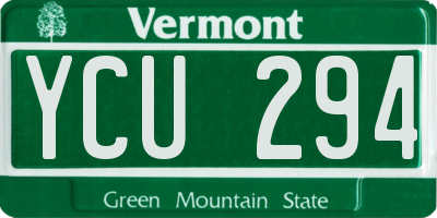 VT license plate YCU294