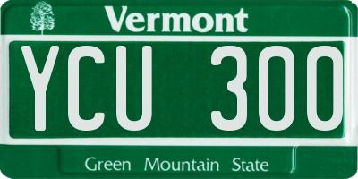 VT license plate YCU300