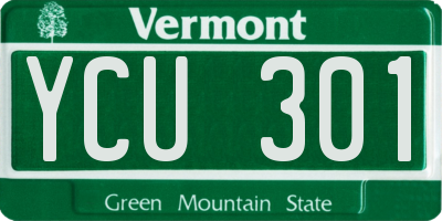 VT license plate YCU301