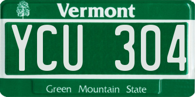 VT license plate YCU304