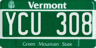 VT license plate YCU308