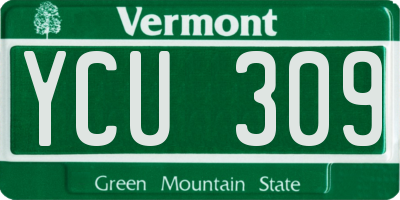 VT license plate YCU309