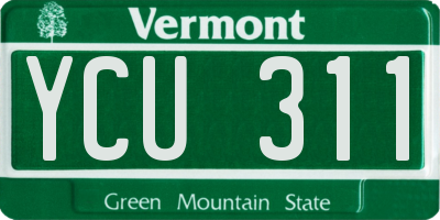 VT license plate YCU311