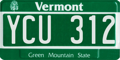 VT license plate YCU312