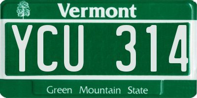 VT license plate YCU314
